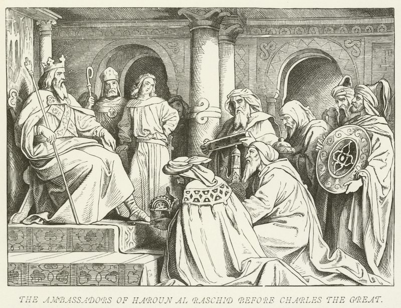 Die Gesandten von Harun al-Raschid vor Karl dem Großen von German School