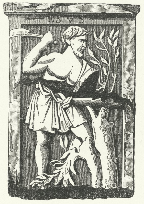 Der gallische Gott Esus (Stich) von German School