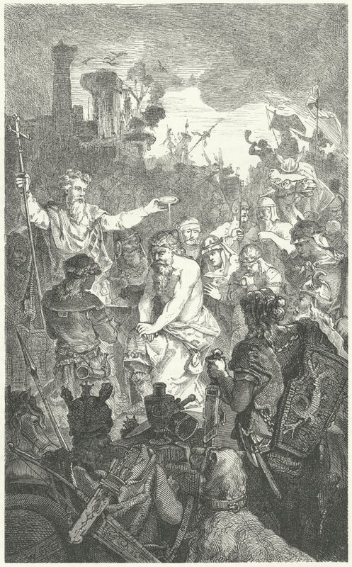 Die Taufe von Chlodwig I., König der Franken, 496 von German School