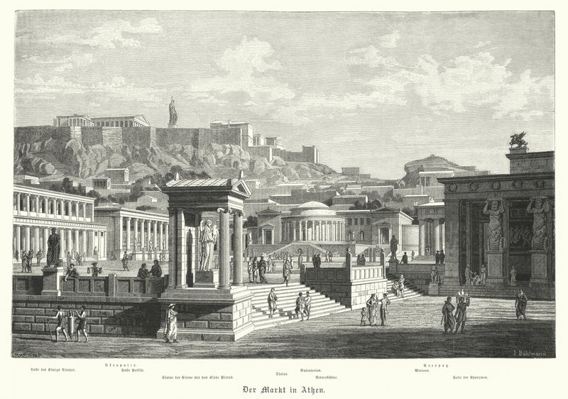 Der Markt in Athen, Antikes Griechenland von German School