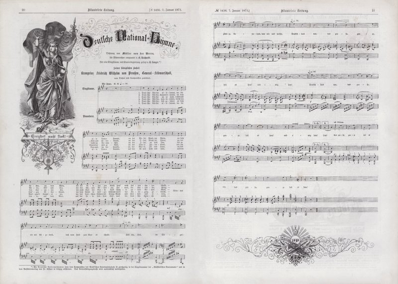 Die Nationalhymne Deutschlands (Stich) von German School