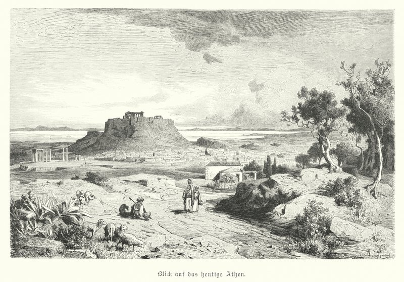 Ansicht von Athen, Griechenland, Ende des 19. Jahrhunderts von German School
