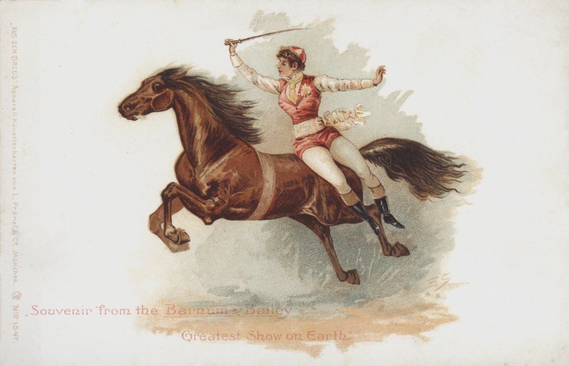 Reiterin des Barnum und Bailey Zirkus von German School
