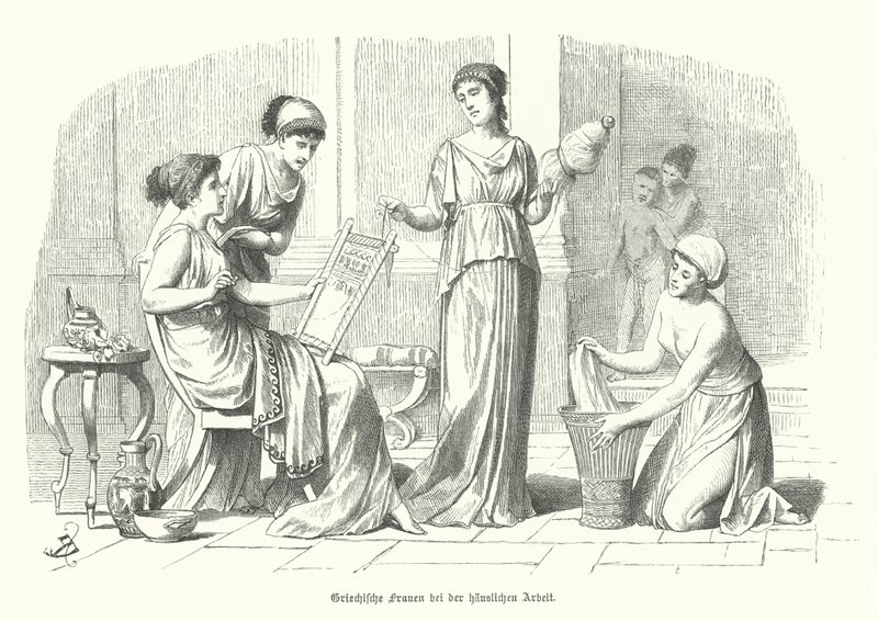 Frauen bei der Hausarbeit im antiken Griechenland von German School