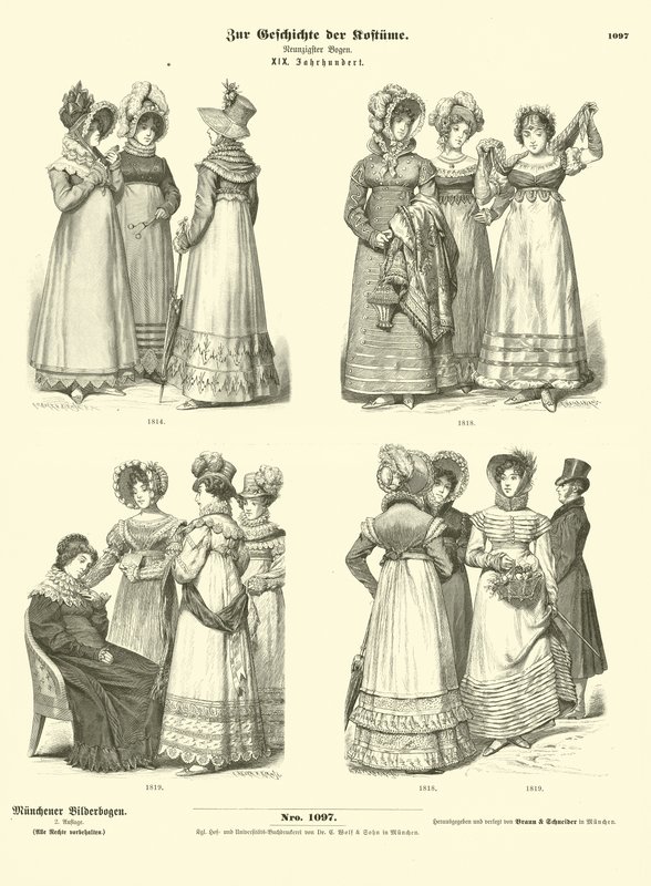 Frauenkostüm, 19. Jahrhundert von German School