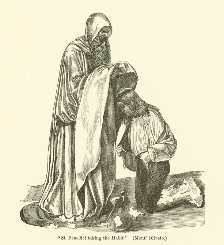 Der heilige Benedikt nimmt das Habit an von Giovanni Antonio Bazzi Sodoma
