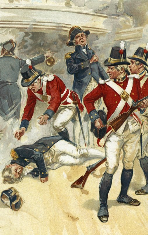 Admiral Lord Nelson tödlich verwundet in der Schlacht von Trafalgar von Gordon Frederick Browne