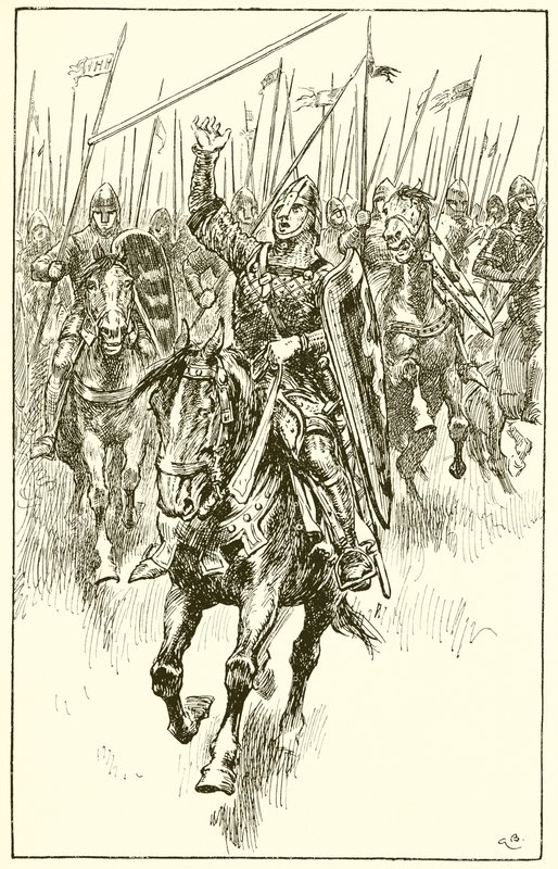 Normannen stürmen in der Schlacht von Hastings von Gordon Frederick Browne