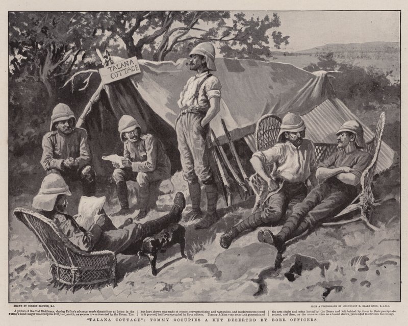 Talana Cottage, Tommy besetzt eine von Burenoffizieren verlassene Hütte von Gordon Frederick Browne