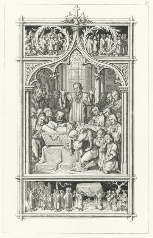 Das Begräbnis von Martin Luther (Stich) von Gustav Ferdinand Leopold Konig
