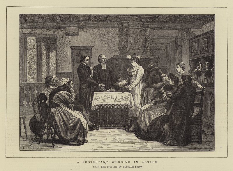 Eine protestantische Hochzeit im Elsass von Gustave Brion