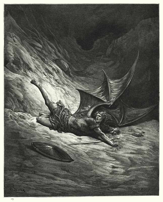 Illustration von Gustave Doré für Miltons Paradise Lost, Buch VI, Zeilen 327, 328 von Gustave Dore