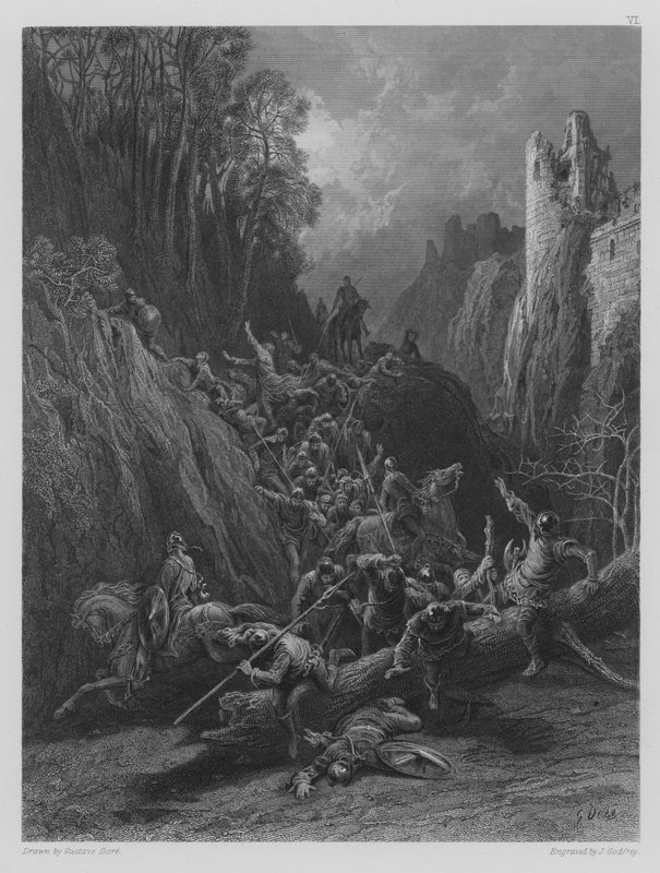 Die Flucht der Kumpane von Earl Limours von Gustave after Dore