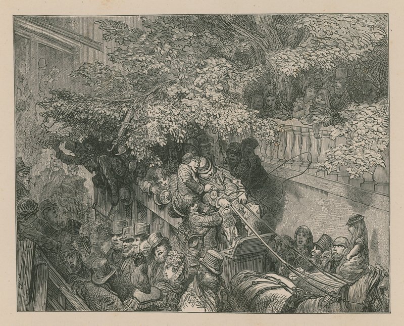 Ein überfüllter Pferdewagen von Gustave Dore