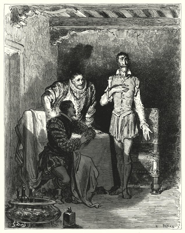 Gustave Dorés Don Quixote: "Er erzählte den Herren die ganze Geschichte ihrer Verzauberung" von Gustave Dore