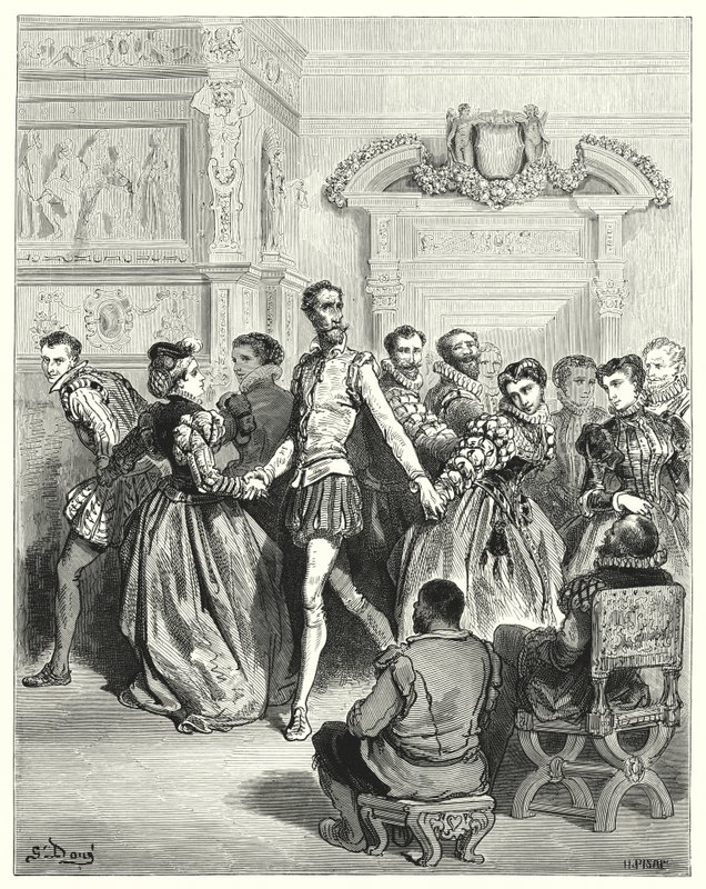 Gustave Dorés Don Quixote: "Zwei Damen machten hauptsächlich Don Quixote den Hof" von Gustave Dore