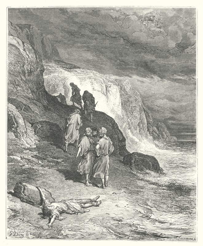 Die Fabeln von La Fontaine: Jupiter und der Reisende (Gravur) von Gustave Dore