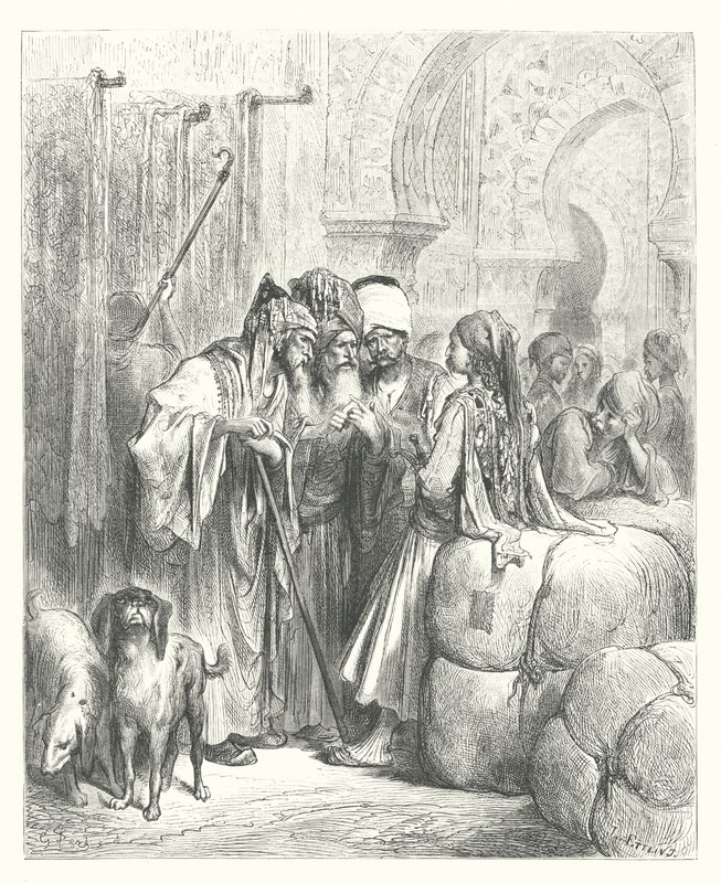 Die Fabeln von La Fontaine: Der Pascha und der Kaufmann von Gustave Dore