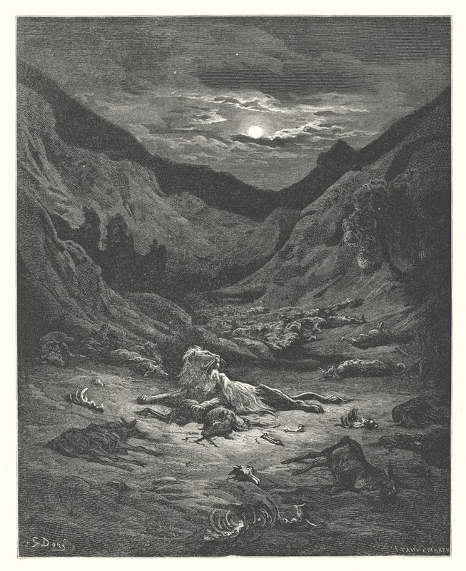 Die Fabeln von La Fontaine: Der Löwe von Gustave Dore