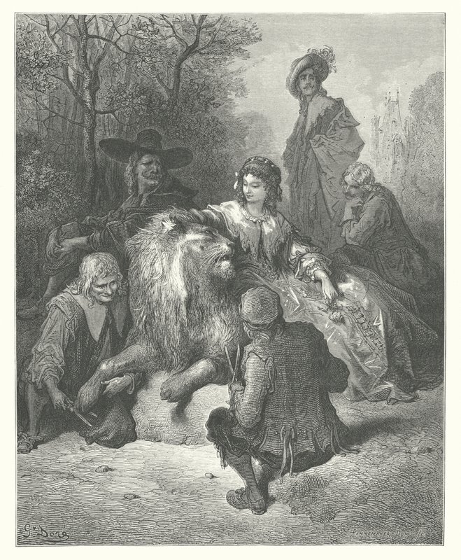 Die Fabeln von La Fontaine: Der verliebte Löwe von Gustave Dore