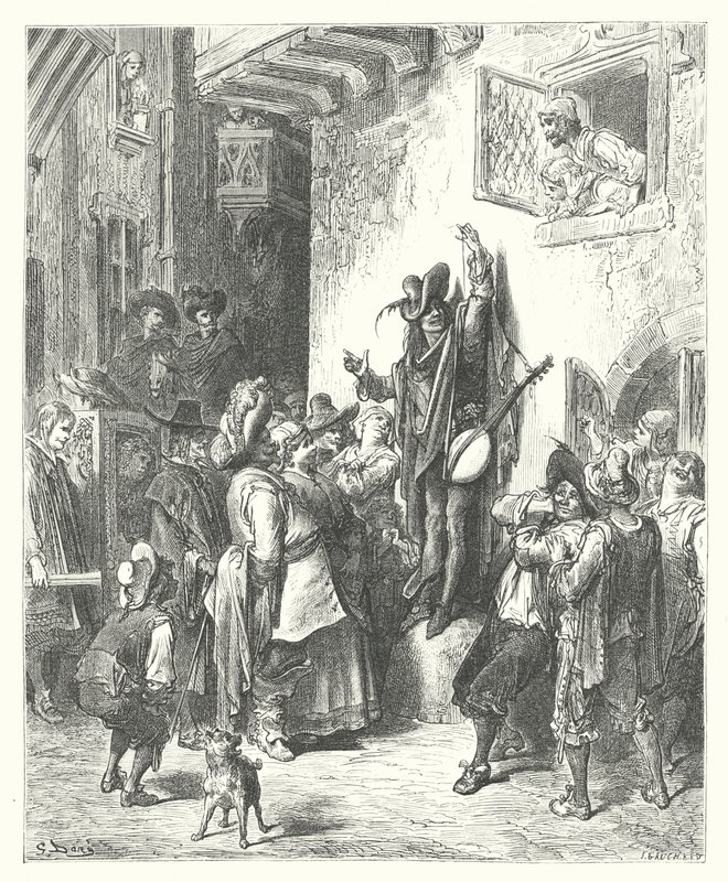 Die Fabeln von La Fontaine: Der Verrückte, der Weisheit verkaufte von Gustave Dore