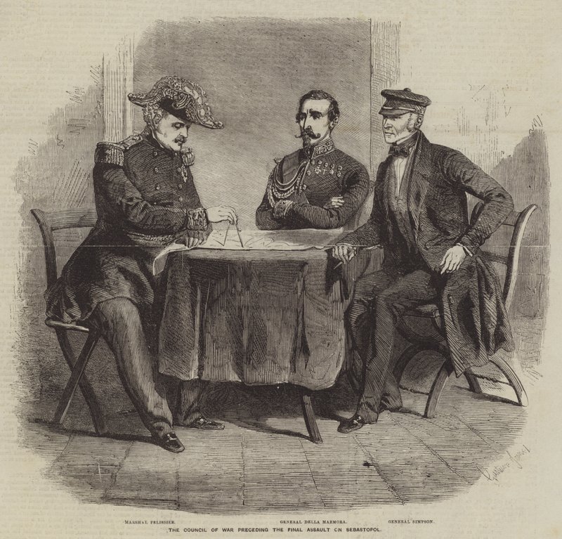 Der Kriegsrat vor dem letzten Angriff auf Sebastopol von Gustave Janet