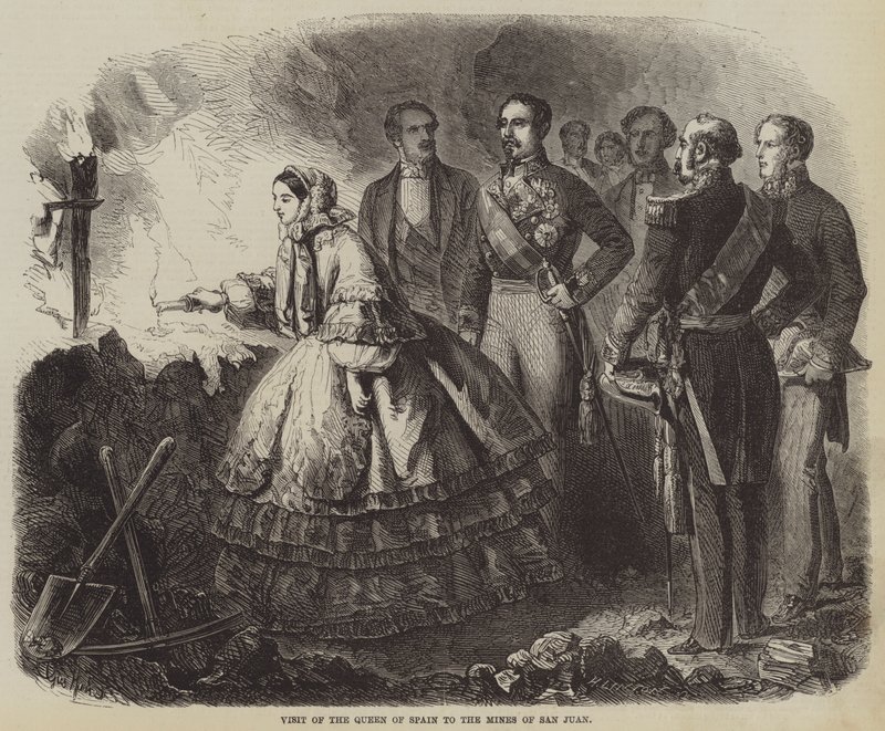 Besuch der Königin von Spanien in den Minen von San Juan von Gustave Janet