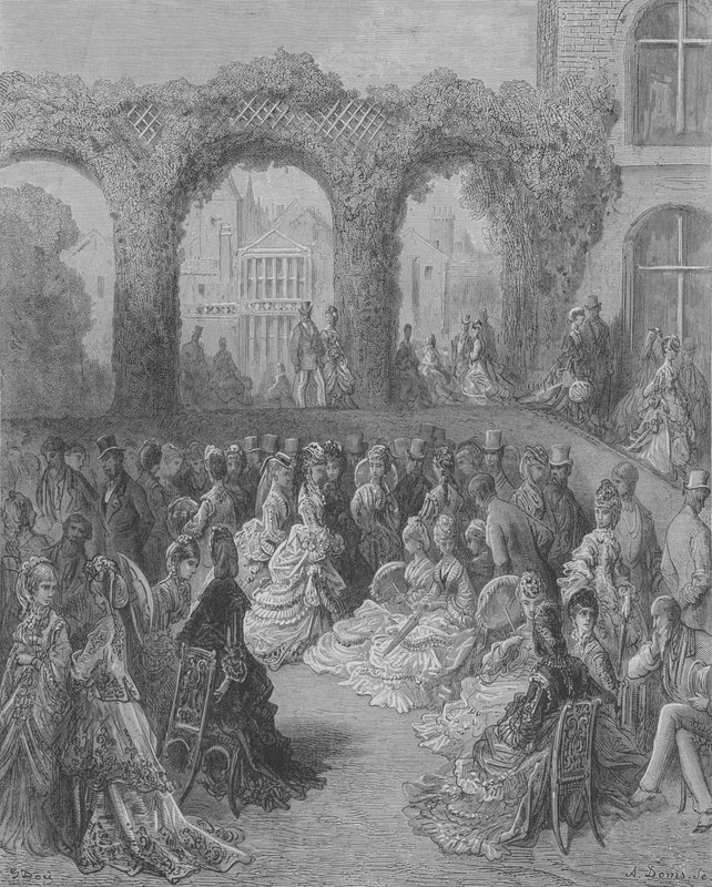 Ein Morgen in einem aristokratischen Garten, Holland-House von Gustave after Dore