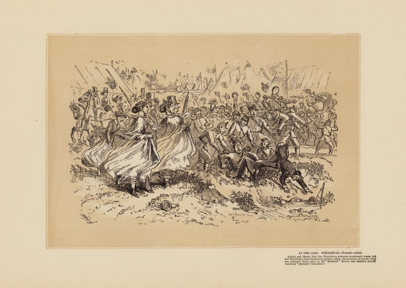 Das Wimbledon-Treffen, Nr. 1, Das Kriegspferd (Gravur) von Hablot Knight (1815 92) Browne