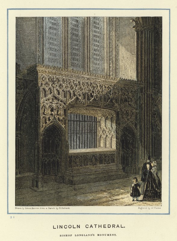 Kathedrale von Lincoln, Denkmal von Bischof Longland von Hablot Knight Browne
