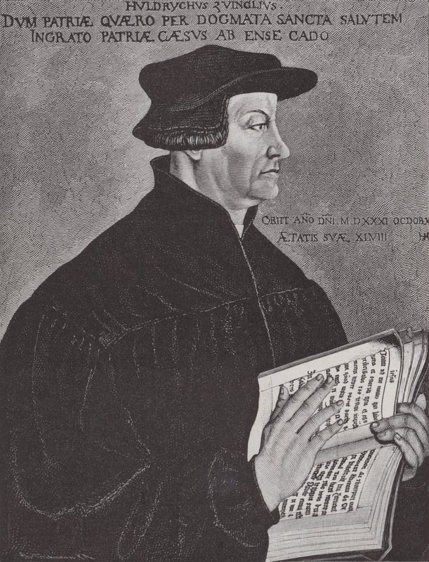 Huldrych Zwingli, Führer der Reformation in der Schweiz von Hans (after) Asper