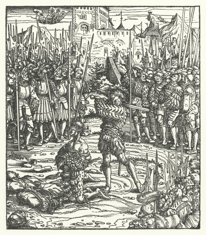 Hinrichtung der Anführer eines Aufstands gegen die Herrschaft von Erzherzog Maximilian von Österreich in Flandern von Hans (after) Burgkmair