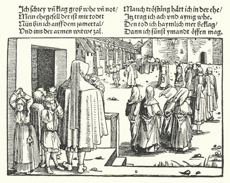 Die Beerdigung des Familienoberhaupts von Hans (after) Burgkmair