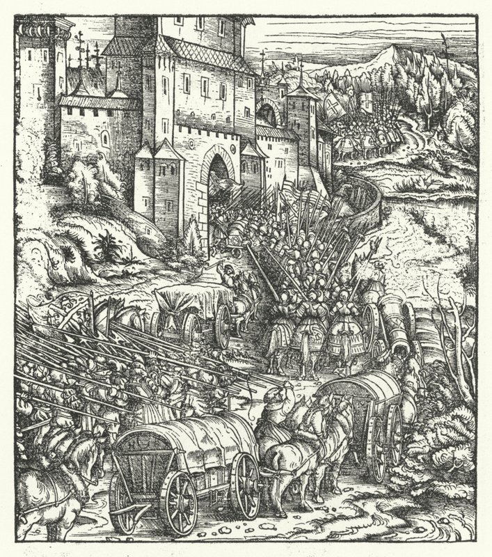 Die Eroberung der Stadt Tongeren von Hans (after) Burgkmair