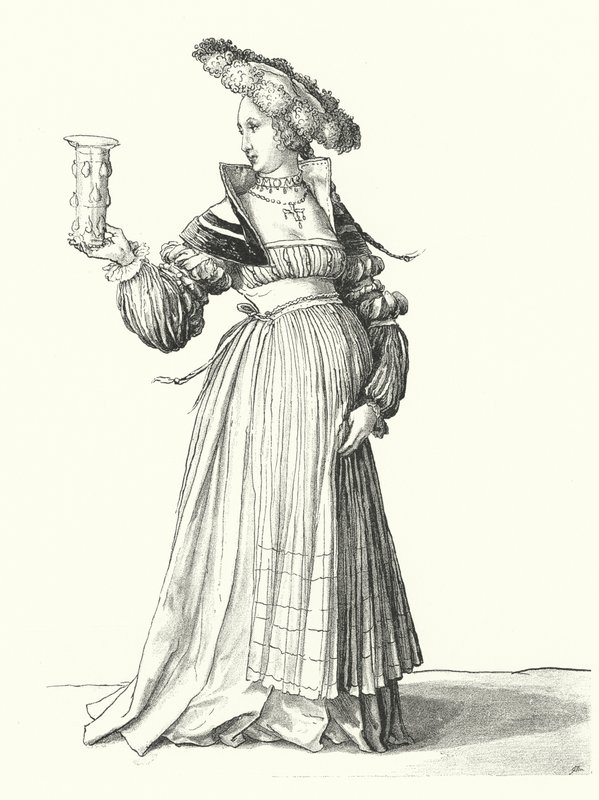 Kostüm einer Frau aus Basel (Gravur) von Hans (after) Holbein the Younger