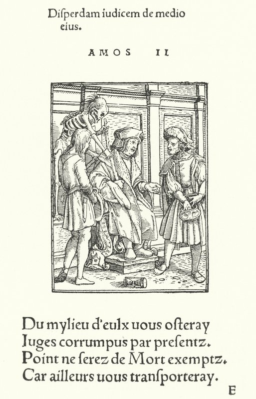 Der korrupte Richter (Gravur) von Hans (after) Holbein the Younger