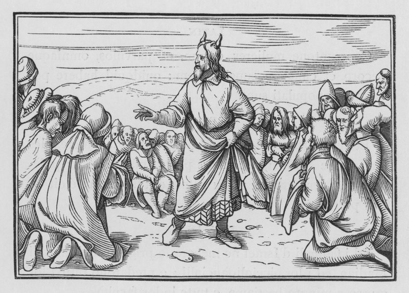 Mose erzählt die Geschichte des Durchzugs Israels durch die Wüste, Deuteronomium I, 3 von Hans Holbein der Jüngere