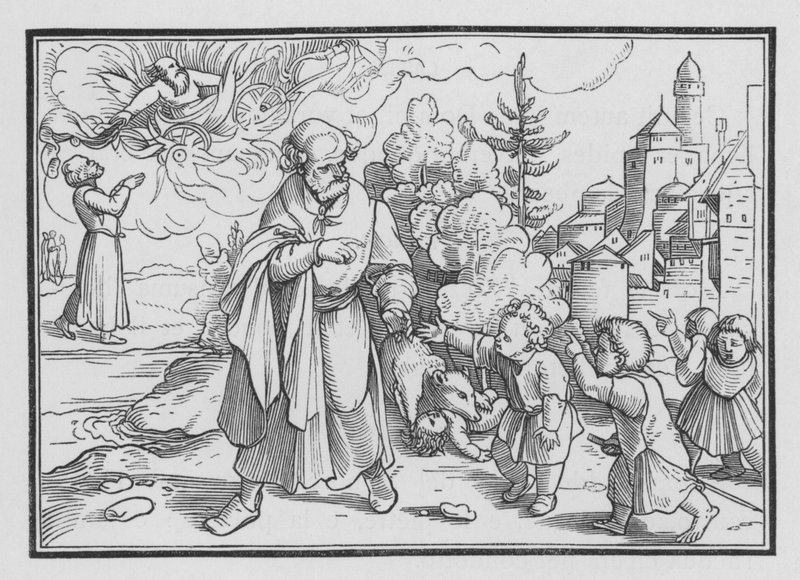 Bären zerstören die Kinder, die Elisa verspotteten, 2 Könige II, 23 von Hans after Holbein the Younger