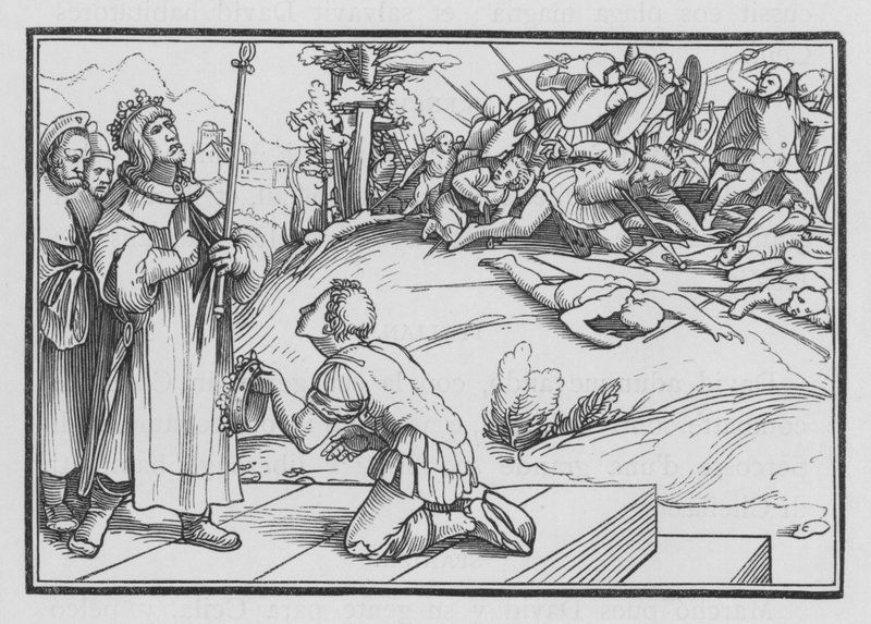 David beklagt Saul und Jonathan, 2 Samuel I, 11 von Hans after Holbein the Younger