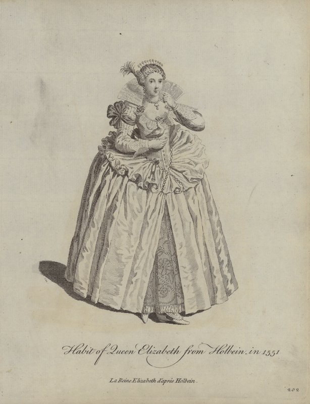 Kleidung von Königin Elizabeth nach Holbein, 1551 von Hans after Holbein the Younger