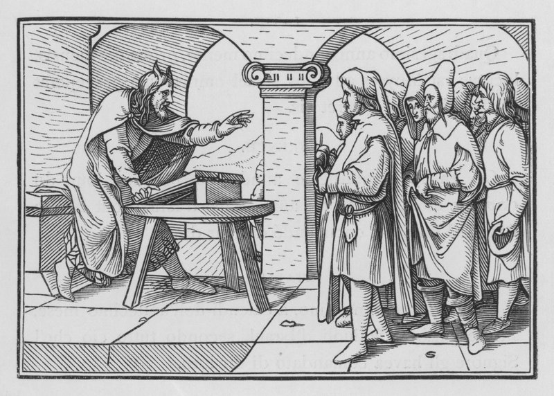 Mose ermahnt zur Gehorsamkeit aufgrund von Gottes früheren Taten, Deuteronomium IV, 1 von Hans after Holbein the Younger