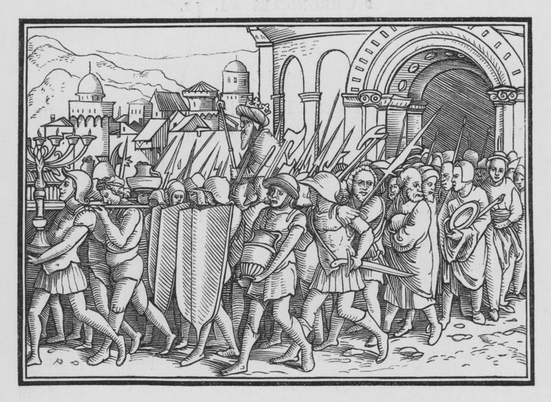Schischak plündert Jerusalem, 2 Chroniken XII, 9 von Hans after Holbein the Younger