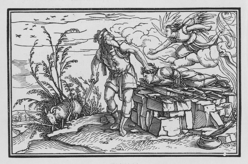 Die Prüfung von Abrahams Glauben, Genesis XXII, 10 von Hans after Holbein the Younger