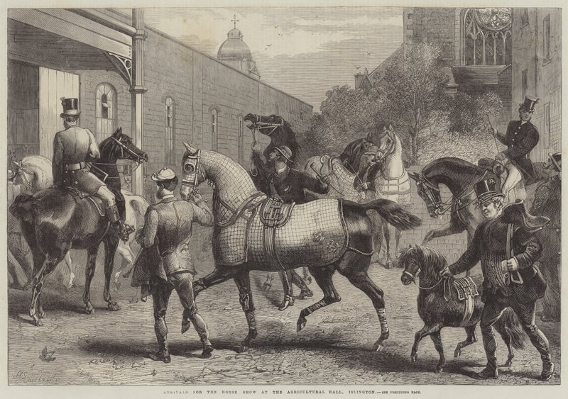 Ankünfte zur Pferdeschau in der Agricultural Hall, Islington von Harden Sidney Melville