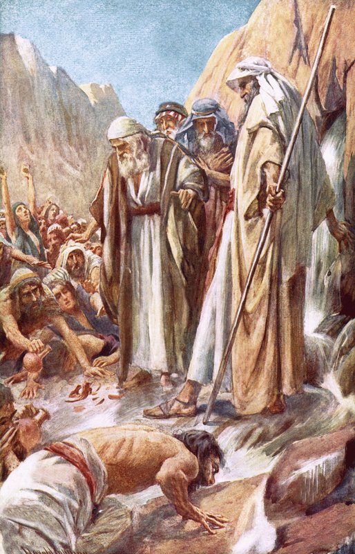 Das Schlagen des Felsens von Harold Copping