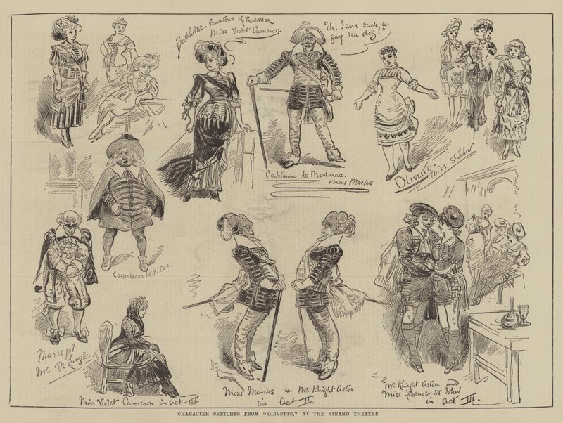 Charakterskizzen aus Olivette, im Strand Theatre von Harry Furniss