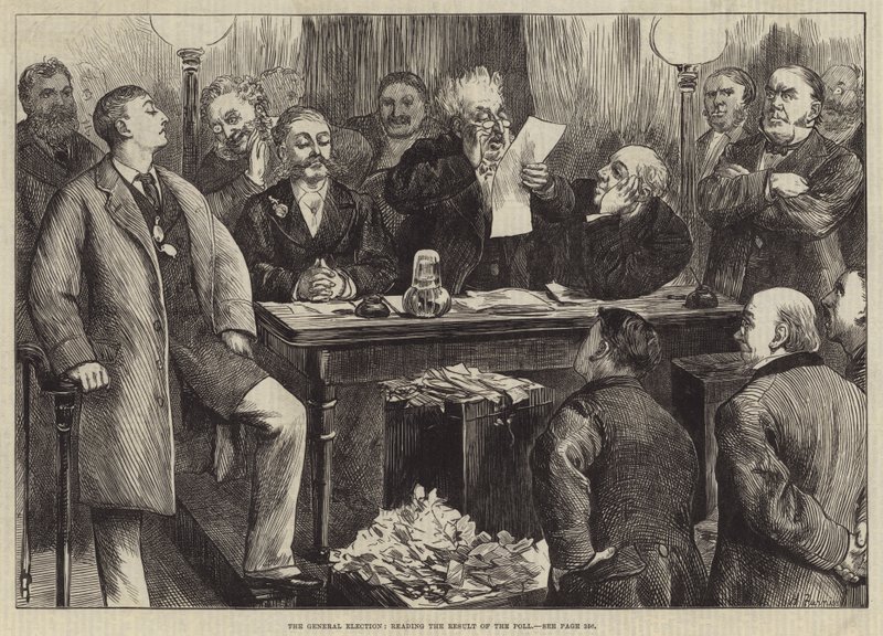 Die Parlamentswahl, das Ergebnis der Abstimmung lesen von Harry Furniss