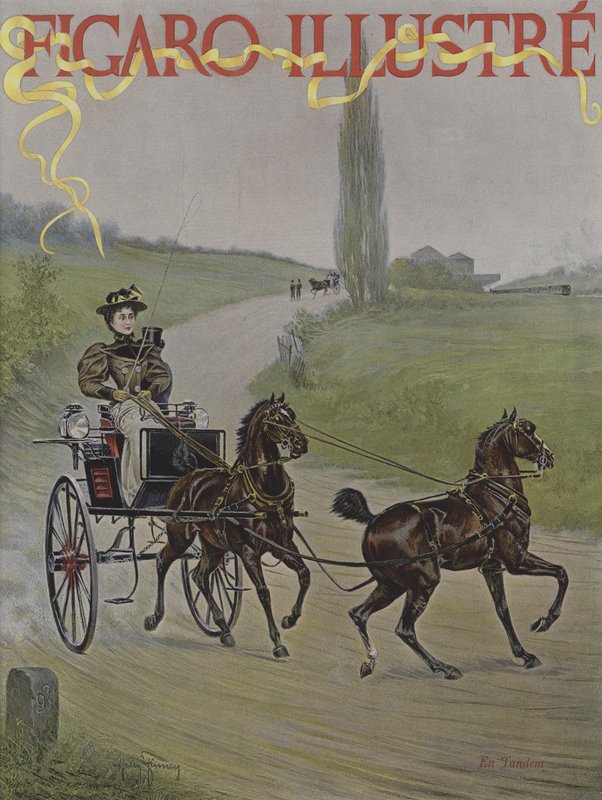 Im Tandem. Titelbild von Le Figaro Illustre, Juni 1895 von Harry Finney