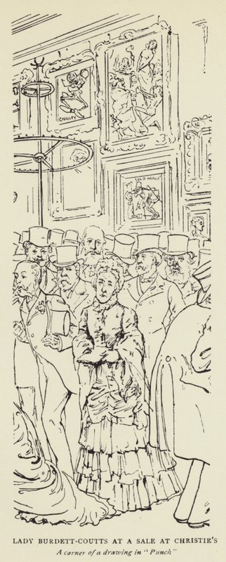 Lady Burdett-Coutts bei einem Verkauf bei Christie