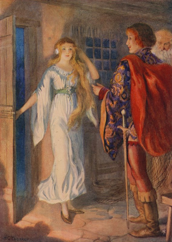 Sir Huldbrand und Undine, aus "Undine" von Harry George Theaker